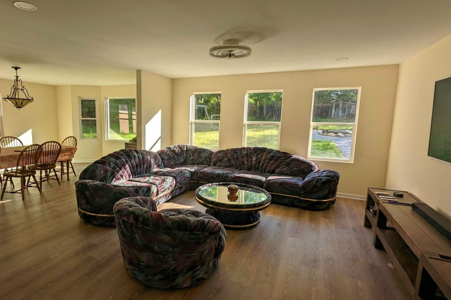 Sectional visualized in living room