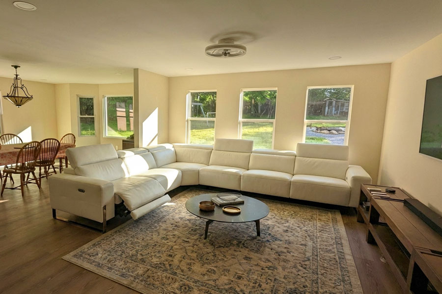 Sectional visualized in living room