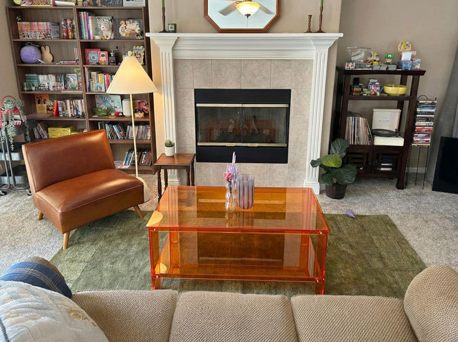 Coffee table visualized in living room