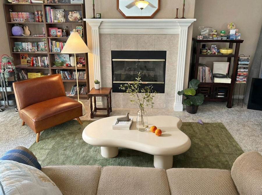 Coffee table visualized in living room