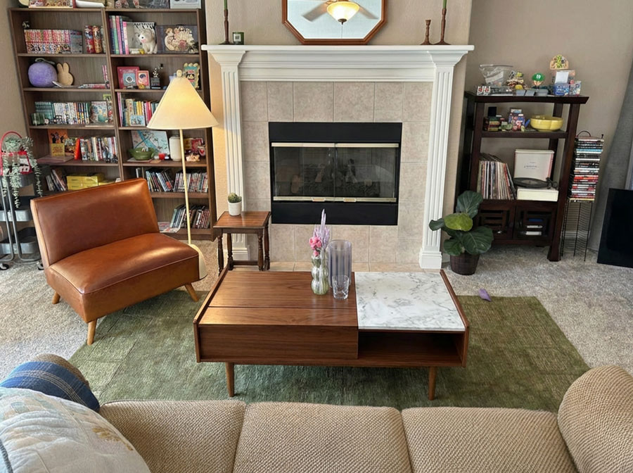 Coffee table visualized in living room