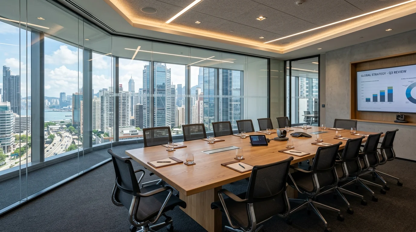 Office interior showing furniture that can be previewed with AI