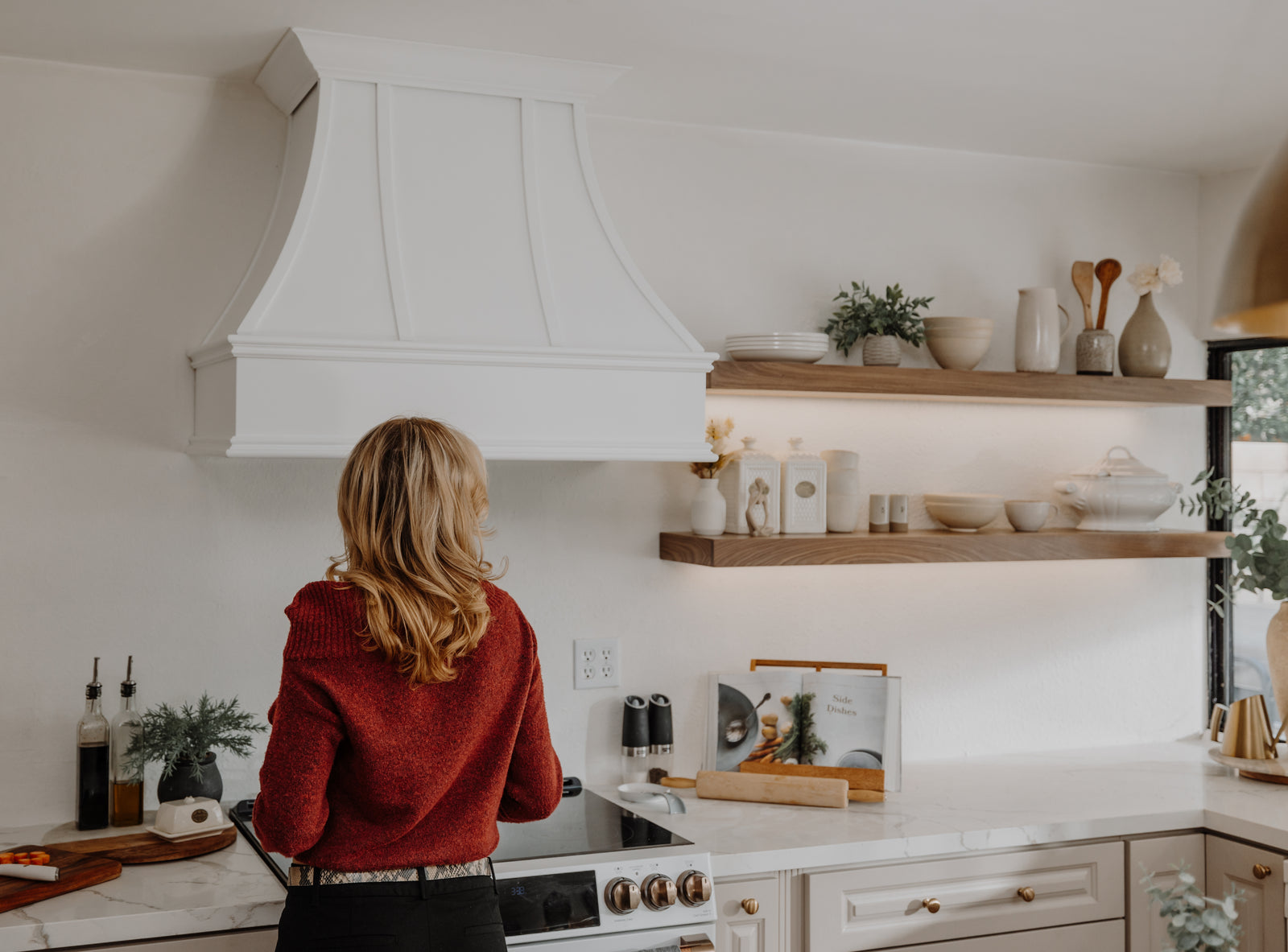 Lyons Crafted floating shelves installed in a finished room