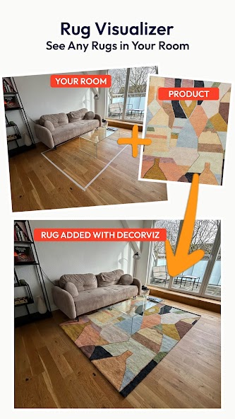 Official DecorViz Android rug visualizer screenshot