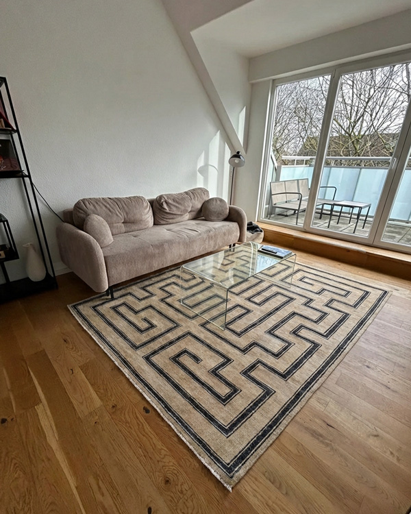 Teppich-Vorschau in einem echten Zimmer mit DecorViz