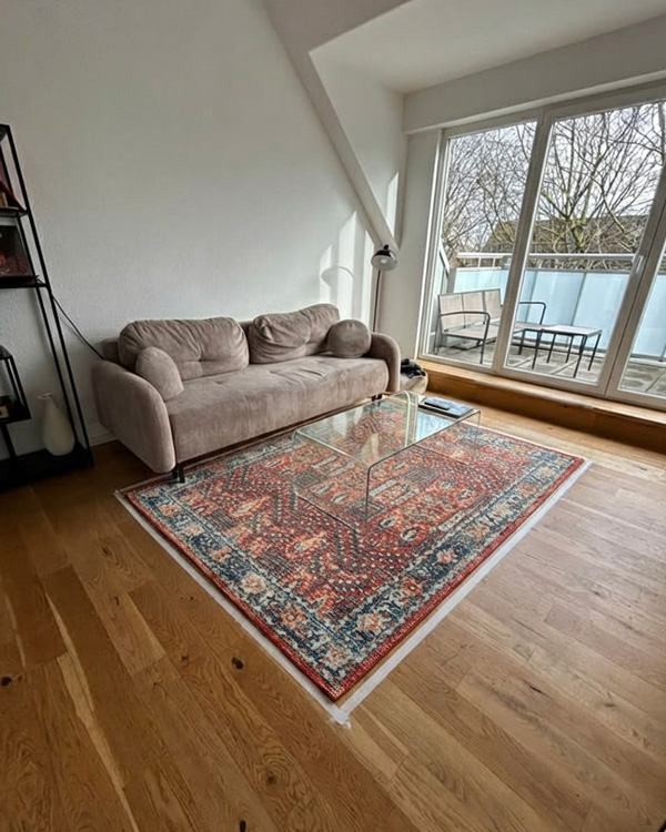 DecorViz KI Teppich-Vorschau im Interieur