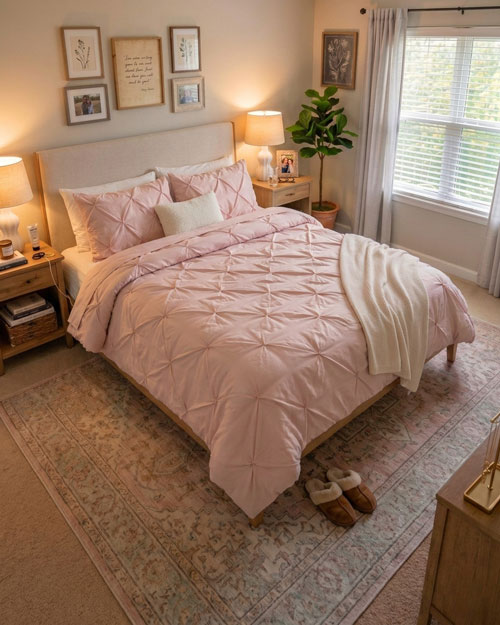 Bettwäsche Farbvorschau in einem echten Schlafzimmer mit DecorViz