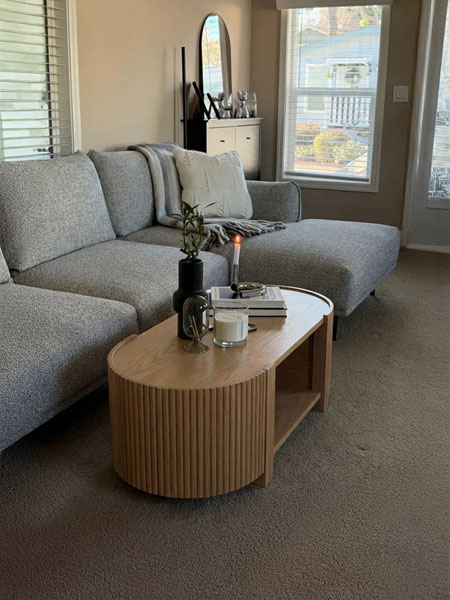 See coffee table in room preview with an AI coffee table visualizer