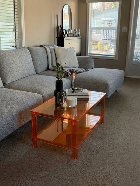 AI coffee table placement preview for a living room interior