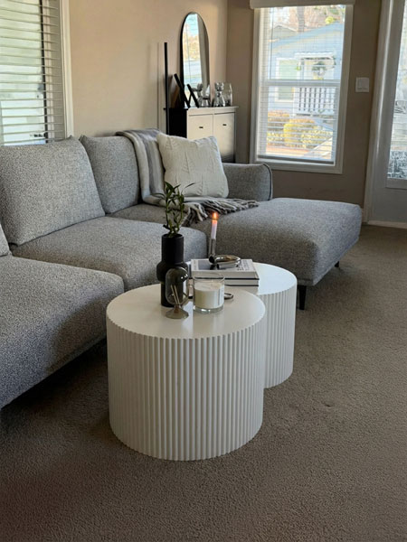 DecorViz AI coffee table preview in a living room interior