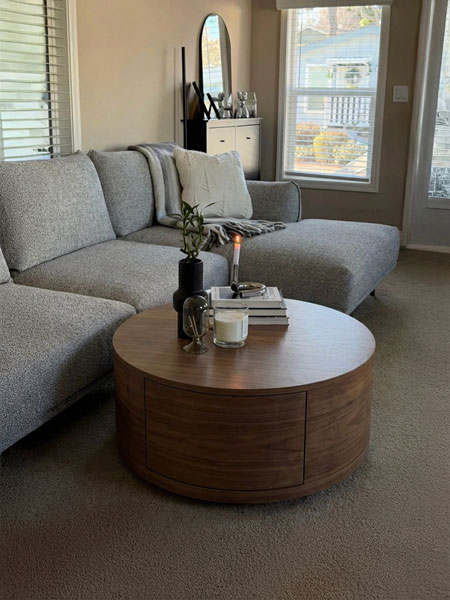 Coffee table visualization example in modern living room setting