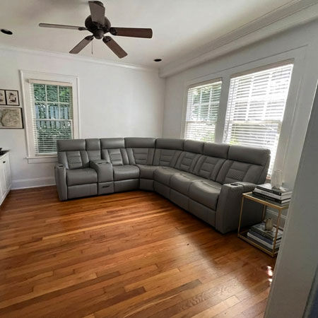 Sectional sofa preview in a real living room