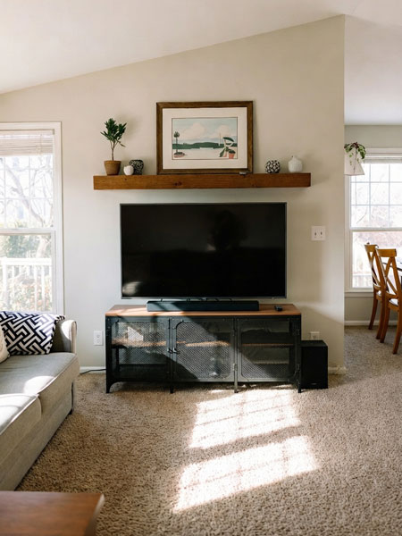 Aperçu de meuble TV IA DecorViz dans un intérieur