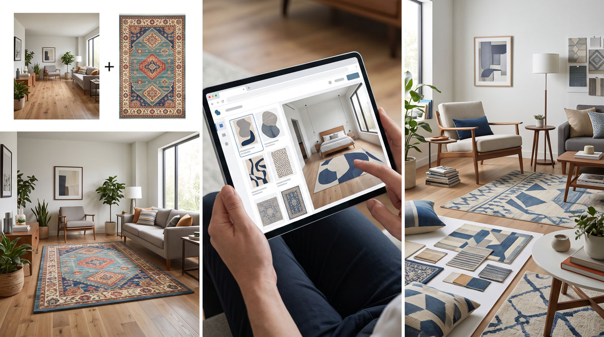 Vergleich von foto-, katalog- und raumplanungsbasierten Teppich-Visualisierern