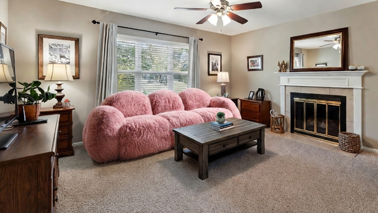 Étape 3 : Aperçu photoréaliste montrant le meuble placé dans la pièce réelle du client